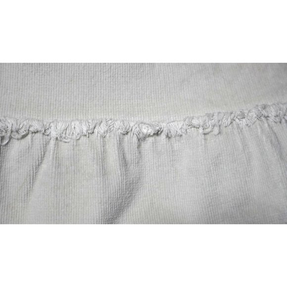 Y2K YMI Mini Skirt Womens Girls Size 14 Cream Corduroy Tiered Raw Edge - Picture 7 of 7